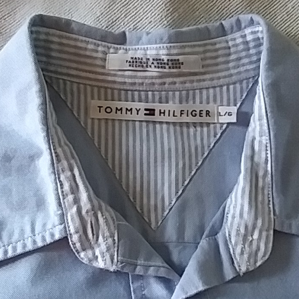 Tommy Hilfiger Large Blue Long Sleeve Dress Shirt